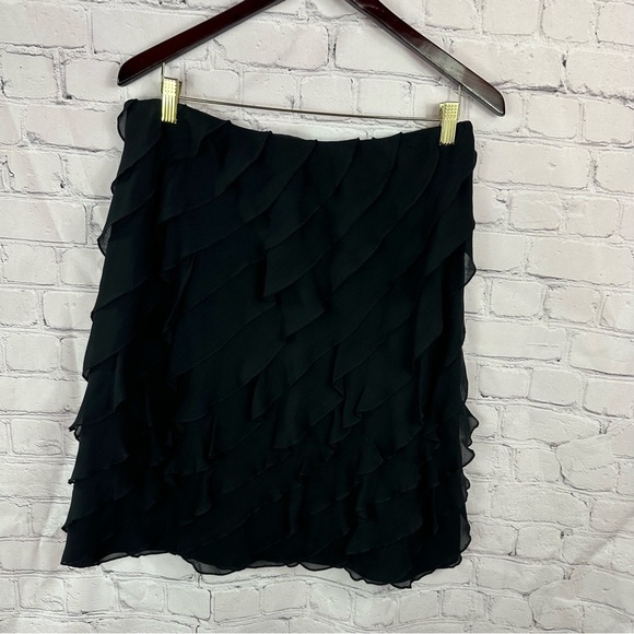 talbots silk layered ruffles chiffon skirt - Picture 1 of 6